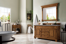 Load image into Gallery viewer, Brookfield 60&quot; Single Vanity, Country Oak w/ 3 CM Grey Expo Quartz Top