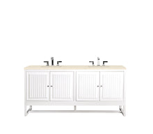 Load image into Gallery viewer, Athens 72&quot; Double Vanity Cabinet, Glossy White, w/ 3 CM Eternal Marfil Top