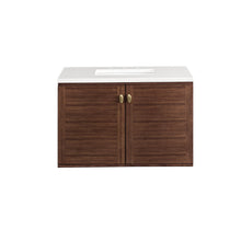 Load image into Gallery viewer, Amberly 36&quot; Single Vanity, Mid-Century Walnut w/ 3CM White Zeus Top