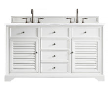 Load image into Gallery viewer, Savannah 60&quot; Bright White Double Vanity w/ 3 CM Arctic Fall Solid Surface Top