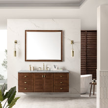 Load image into Gallery viewer, Amberly 60&quot; Single Vanity, Mid-Century Walnut w/ 3CM Eternal Jasmine Pearl Top