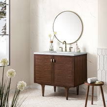 Load image into Gallery viewer, Bathroom Vanities Outlet Atlanta Renovate for LessAmberly 36&quot; Single Vanity, Mid-Century Walnut w/ 3CM Ethereal Noctis Top