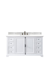 Load image into Gallery viewer, Providence 60&quot; Single Vanity Cabinet, Bright White, w/ 3 CM Classic White Quartz Top James Martin