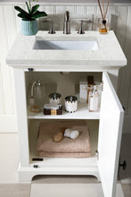 Load image into Gallery viewer, Providence 26&quot; Single Vanity Cabinet, Bright White, w/ 3 CM Eternal Jasmine Pearl Quartz Top