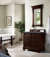 Load image into Gallery viewer, Brookfield 36&quot; Single Vanity, Burnished Mahogany w/ 3 CM Charcoal Soapstone Quartz Top