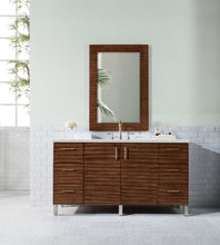 Load image into Gallery viewer, Metropolitan 60&quot; Single Vanity, American Walnut, w/ 3 CM Eternal Jasmine Pearl Quartz Top