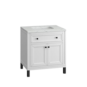 Bathroom Vanities Outlet Atlanta Renovate for LessChicago 30" Single Vanity, Glossy White w/ 3CM Ethereal Noctis Top