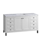 Bathroom Vanities Outlet Atlanta Renovate for LessChicago 60" Single Vanity, Glossy White w/ 3CM Carrara Marble Top