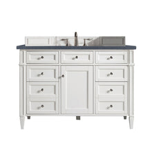 Load image into Gallery viewer, Brittany 48&quot; Bright White Single Vanity w/ 3 CM Charcoal Soapstone Quartz Top