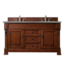 Load image into Gallery viewer, Brookfield 60&quot; Double Vanity, Warm Cherry w/ 3 CM Grey Expo Quartz Top