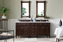 Load image into Gallery viewer, Brittany 72&quot; Burnished Mahogany Double Vanity w/ 3 CM Arctic Fall Solid Surface Top