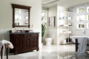 Brookfield 48" Single Vanity, Burnished Mahogany w/ 3 CM Charcoal Soapstone Quartz Top