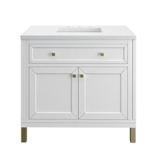 Load image into Gallery viewer, Chicago 36&quot; Single Vanity, Glossy White w/ 3CM White Zeus Top