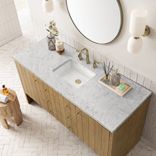 Load image into Gallery viewer, Bathroom Vanities Outlet Atlanta Renovate for LessHudson 60&quot; Single Vanity, Light Natural Oak w/ 3CM Eternal Jasmine Pearl Top