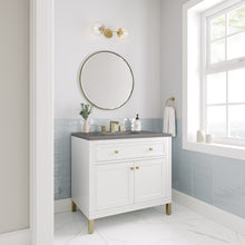 Load image into Gallery viewer, Chicago 36&quot; Single Vanity, Glossy White w/ 3CM Grey Expo Top