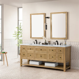 Bathroom Vanities Outlet Atlanta Renovate for LessBreckenridge 72" Double Vanity, Light Natural Oak w/ 3CM Arctic Fall Top