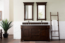 Load image into Gallery viewer, Brookfield 60&quot; Double Vanity, Burnished Mahogany w/ 3 CM Arctic Fall Solid Surface Top