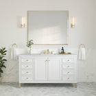 Chicago 60" Single Vanity, Glossy White w/ 3CM Carrara Marble Top