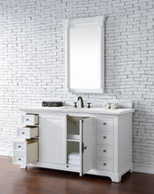 Load image into Gallery viewer, Providence 60&quot; Bright White Single Vanity w/ 3 CM Arctic Fall Solid Surface Top James Martin