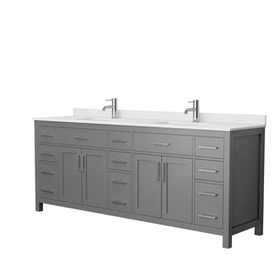 Beckett 84 in. All Wood Double Vanity in Dark Gray