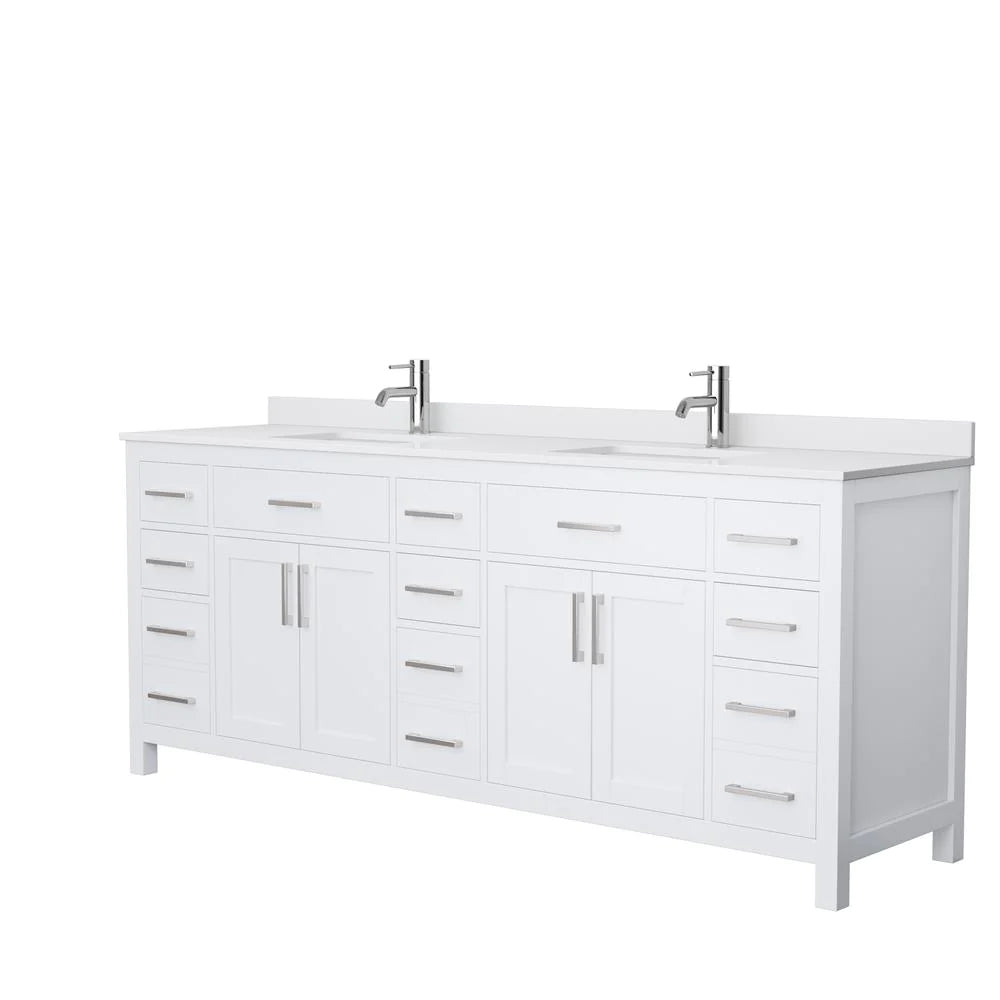 Beckett 84 in. All Wood Double Vanity in White