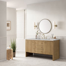 Load image into Gallery viewer, Hudson 60&quot; Single Vanity, Light Natural Oak w/ 3CM Eternal Jasmine Pearl Top