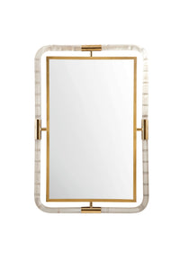 South Beach 30" Mirror, Polished Gold and Lucite