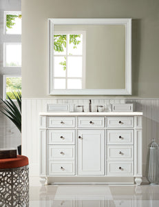 Bristol 48" Single Vanity, Bright White, w/ 3 CM Eternal Marfil Quartz Top