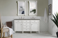 Load image into Gallery viewer, Brittany 60&quot; Bright White Double Vanity w/ 3 CM Grey Expo Quartz Top