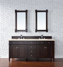 Load image into Gallery viewer, Brittany 72&quot; Burnished Mahogany Double Vanity w/ 3 CM Eternal Marfil Quartz Top