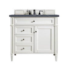 Load image into Gallery viewer, Brittany 36&quot; Bright White Single Vanity w/ 3 CM Charcoal Soapstone Quartz Top