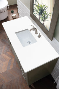 Metropolitan 48" Single Vanity, Silver Oak, w/ 3 CM White Zeus Quartz Top