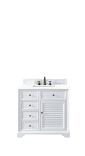 Load image into Gallery viewer, Savannah 36&quot; Single Vanity Cabinet, Bright White, w/ 3 CM Classic White Quartz Top James Martin