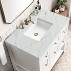 Bathroom Vanities Outlet Atlanta Renovate for LessBreckenridge 36" Single Vanity, Bright White w/ 3CM Ethereal Noctis Top
