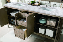 Load image into Gallery viewer, Bathroom Vanities Outlet Atlanta Renovate for LessChicago 72&quot; Double Vanity, Whitewashed Walnut w/ 3 CM Carrara Marble Top
