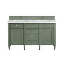 Load image into Gallery viewer, Brittany 60&quot; Double Vanity, Smokey Celadon w/ 3CM White Zeus Top