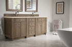 Bristol 72" Double Vanity, Whitewashed Walnut, w/ 3 CM Eternal Marfil Quartz Top