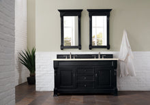 Load image into Gallery viewer, Brookfield 60&quot; Double Vanity, Antique Black w/ 3 CM Eternal Marfil Quartz Top