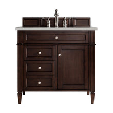 Load image into Gallery viewer, Brittany 36&quot; Burnished Mahogany Single Vanity w/ 3 CM Eternal Serena Quartz Top