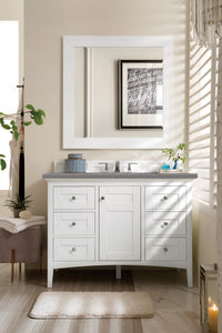 Palisades 48" Single Vanity, Bright  White, w/ 3 CM Grey Expo Quartz Top