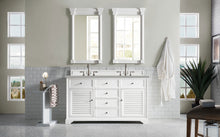 Load image into Gallery viewer, Savannah 60&quot; Double Vanity Cabinet, Bright White, w/ 3 CM Eternal Serena Quartz Top