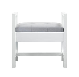 Addison 24.5" Upholsted Bench, Glossy White
