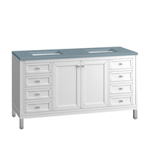 Load image into Gallery viewer, Bathroom Vanities Outlet Atlanta Renovate for LessChicago 60&quot; Double Vanity, Glossy White w/ 3CM Cala Blue Top