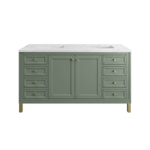 Load image into Gallery viewer, Chicago 60&quot; Double Vanity, Smokey Celadon w/ 3CM Ethereal Noctis Top
