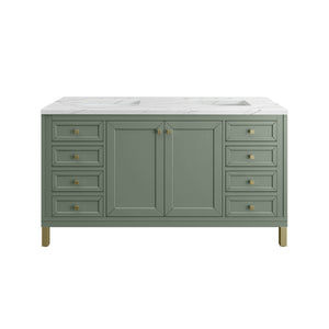 Chicago 60" Double Vanity, Smokey Celadon w/ 3CM Ethereal Noctis Top