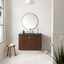 Load image into Gallery viewer, Amberly 36&quot; Single Vanity, Mid-Century Walnut w/ 3CM Charcoal Soapstone Top