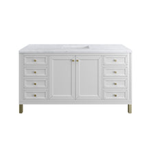Load image into Gallery viewer, Chicago 60&quot; Single Vanity, Glossy White w/ 3CM Carrara Marble Top