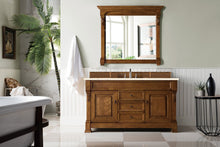 Load image into Gallery viewer, Brookfield 60&quot; Single Vanity, Country Oak w/ 3 CM Eternal Marfil Quartz Top