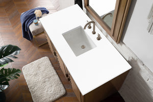 Portland 48" Single Vanity Whitewashed Walnut, w/ 3 CM White Zeus Quartz Top