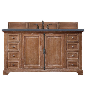 Providence 60" Single Vanity Cabinet, Driftwood, w/ 3 CM Charcoal Soapstone Quartz Top